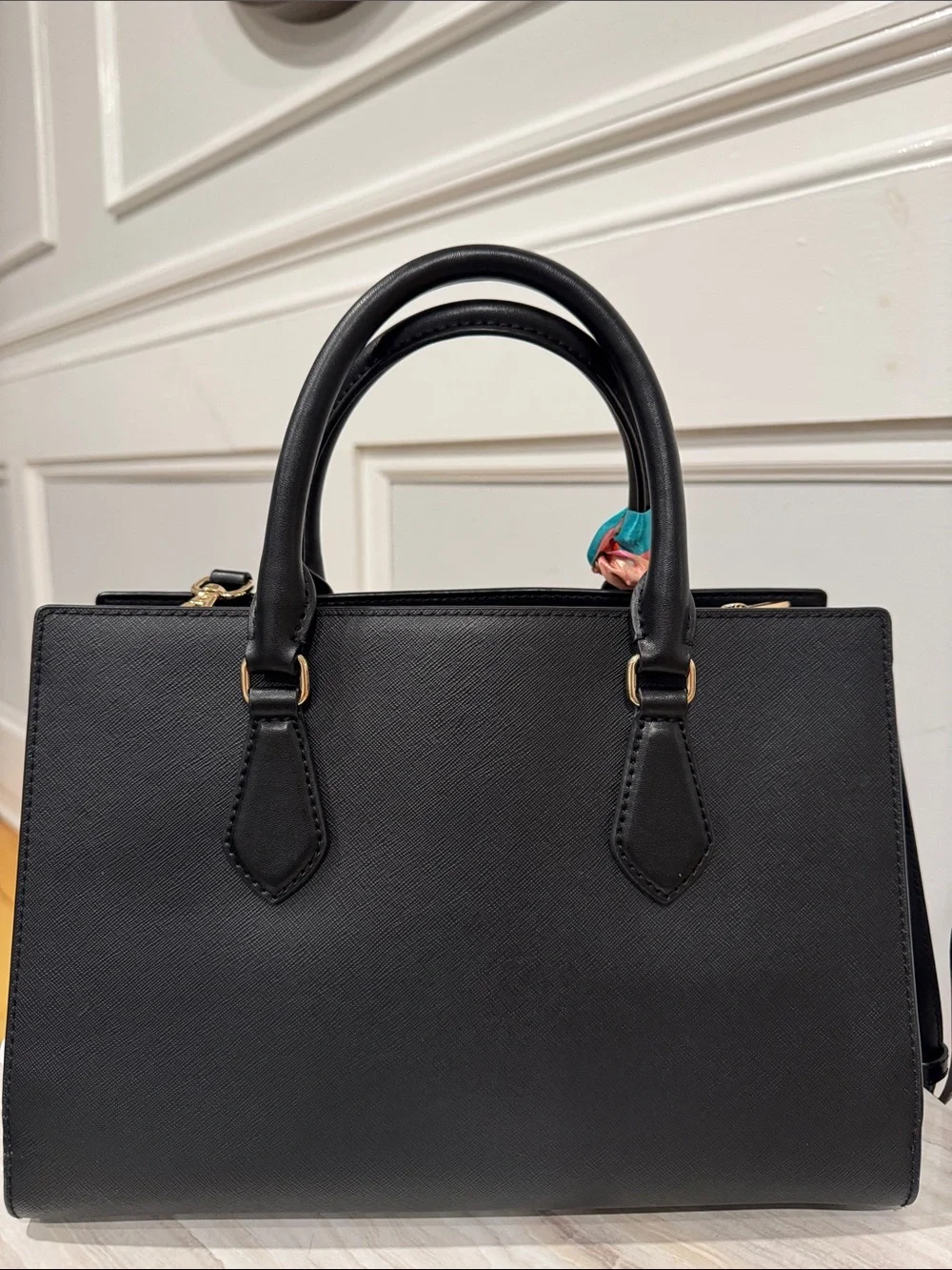Michael Kors Bag Black Saffiano Leather Satchel Bag - Picture 7 of 17